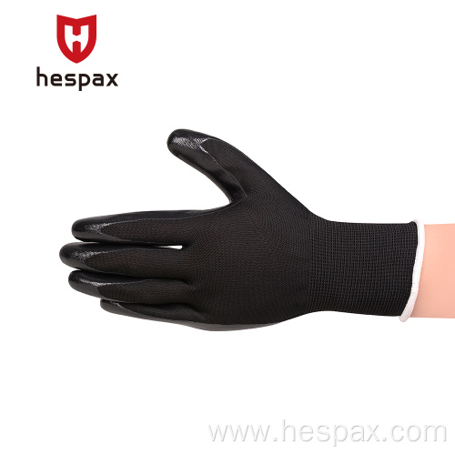 Hespax 13G Smooth Nitrile Anti oil Assembly Gloves